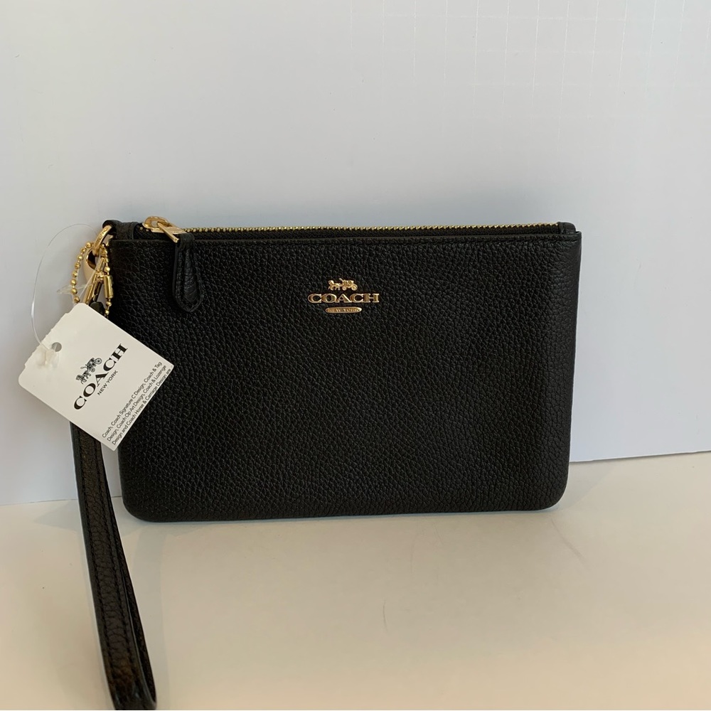 Coach black wrist wallet
